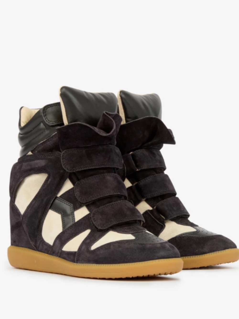 Isabel Marant bekett suede calfskin leather wedge sneakers - Picture 1 of 7